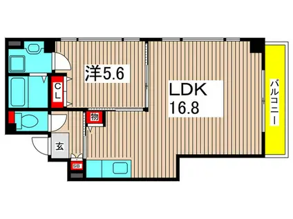 CREAM(1LDK/2階)の間取り写真