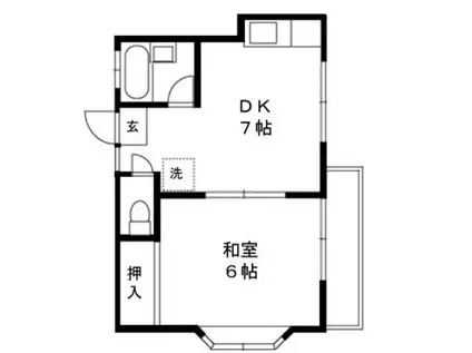 ファーストコーポ(1DK/2階)の間取り写真
