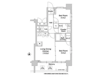 コンフォリア両国サウス(2LDK/8階)の間取り写真