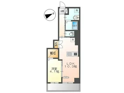 ベルク栄(1LDK/8階)の間取り写真