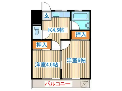 三和コーポ(2K/2階)の間取り写真