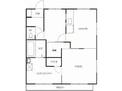 アーデン宮脇 A(1LDK/2階)の間取り写真