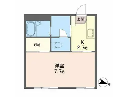パーク高砂(1K/2階)の間取り写真