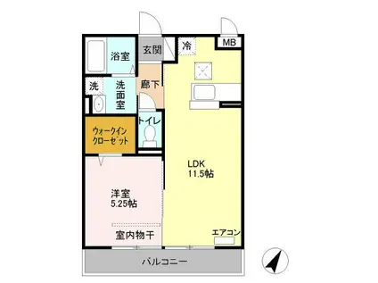 グレイス(1LDK/1階)の間取り写真