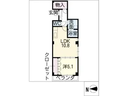 グレースシャトー(1LDK/1階)の間取り写真