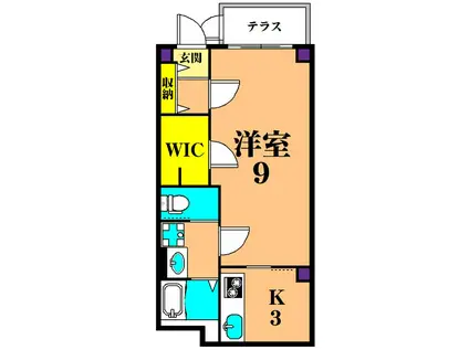 戸山コロネット(1K/1階)の間取り写真