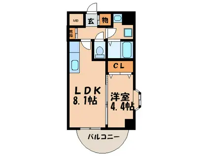 ジョワ・アバンセ(1LDK/2階)の間取り写真