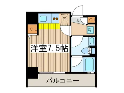 プラウドフラット隅田リバーサイド(ワンルーム/7階)の間取り写真