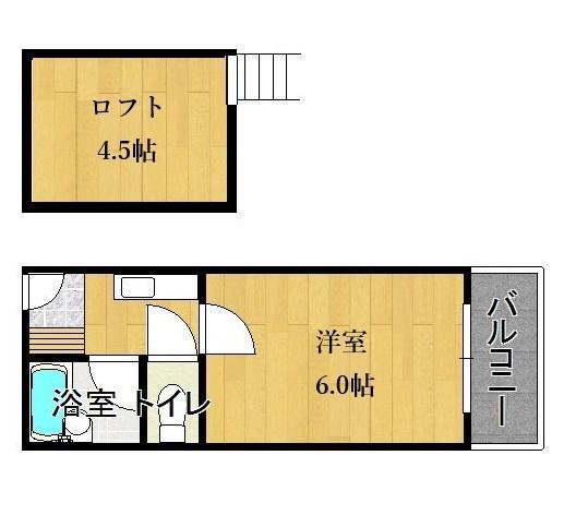 カーサ東住吉5(1K/5階)の間取り写真