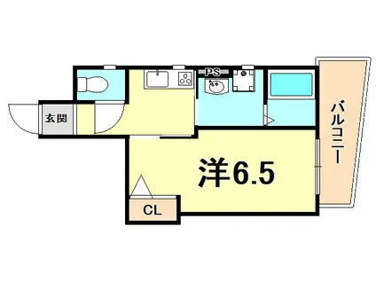 プレッジコート(1K/4階)の間取り写真