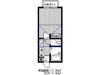 ジョイフルオークラNO47(1K/2階)の間取り写真