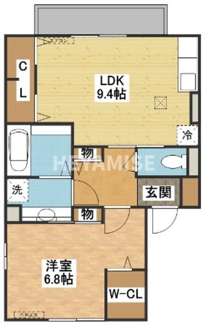 フラワーヒルズ(1LDK/1階)の間取り写真