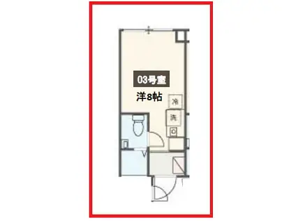 メルディアレジデンス王子(1K/2階)の間取り写真