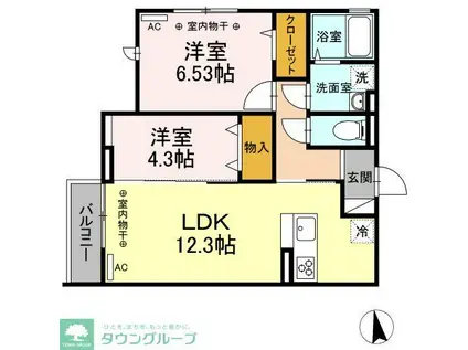 D-RESIDENCE府中桜通(2LDK/3階)の間取り写真