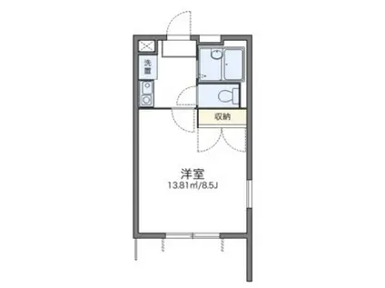 レオパレスビューフレア(1K/1階)の間取り写真