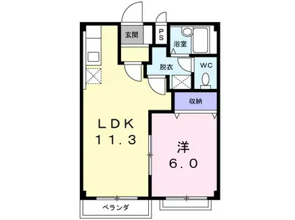 英明ハイツ(1LDK/2階)の間取り写真