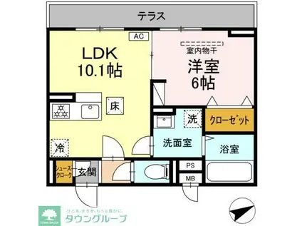 CHATEAU AVENIR 調布(1LDK/1階)の間取り写真