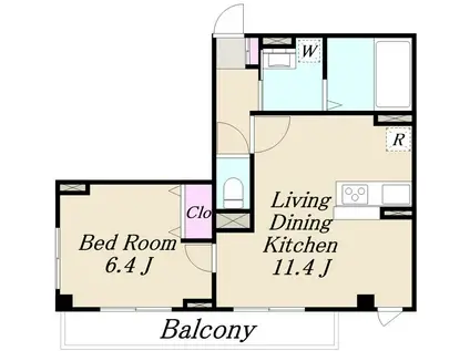 アプリークムときわ台(1LDK/2階)の間取り写真