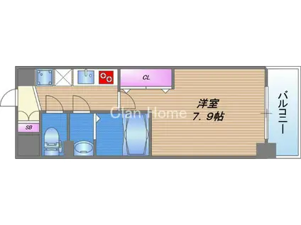 LUXE森之宮(1K/3階)の間取り写真