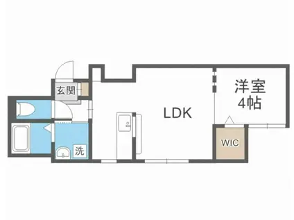 ル・シアン円山(1LDK/4階)の間取り写真