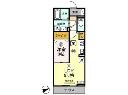 プレミスト VII(1LDK/1階)の間取り写真