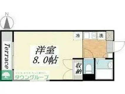 グロリアスII(1K/1階)の間取り写真