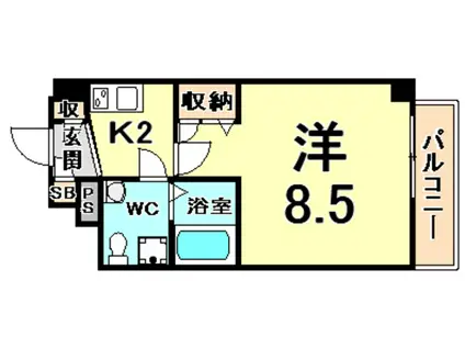 セレニテ甲子園I(1K/4階)の間取り写真