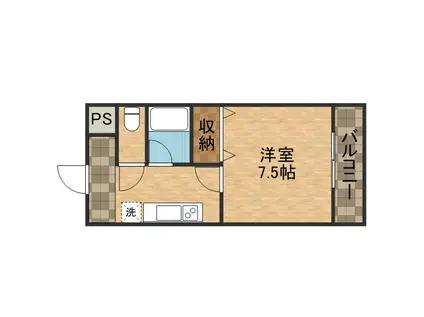 カーサフェリス(1K/2階)の間取り写真