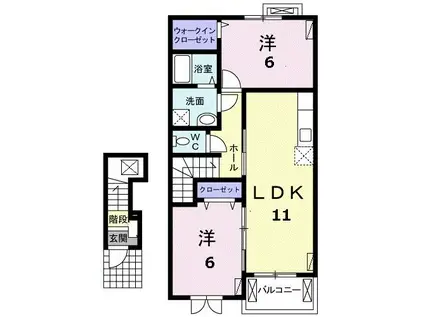 フレイズ I(2LDK/2階)の間取り写真