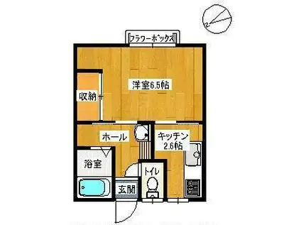 ベルメゾンV(1K/2階)の間取り写真