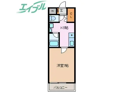 TS SQUARE(1K/4階)の間取り写真