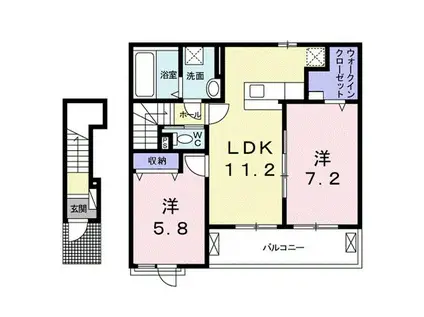 アルデーアII(2LDK/2階)の間取り写真