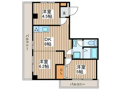 佐藤ビル(3DK/3階)の間取り写真