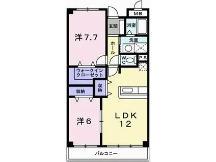 ラフォーレ広畑(2LDK/3階)の間取り写真