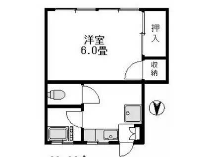 第二喜代美荘(1K/2階)の間取り写真