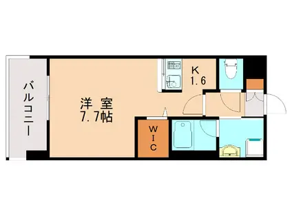 エンクレストベイ天神東II(1K/5階)の間取り写真