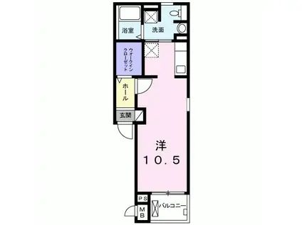 メゾン ブランシュ(ワンルーム/3階)の間取り写真