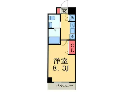 HUMANハイム幕張本郷(1K/1階)の間取り写真