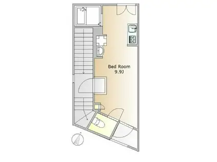  ホークパレス中目黒(ワンルーム/2階)の間取り写真