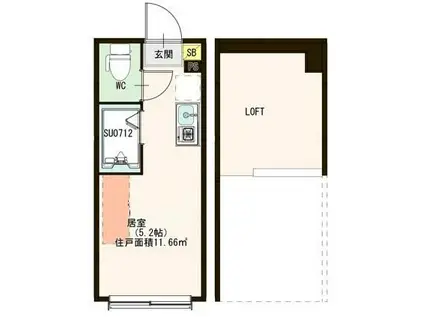 ハーモニーテラス上板橋(ワンルーム/2階)の間取り写真