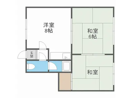 第2はまなすマンションA棟(2DK/2階)の間取り写真