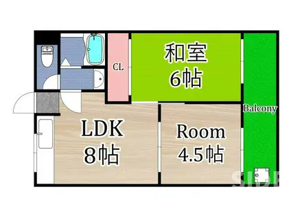 アーバンアイム(2LDK/2階)の間取り写真