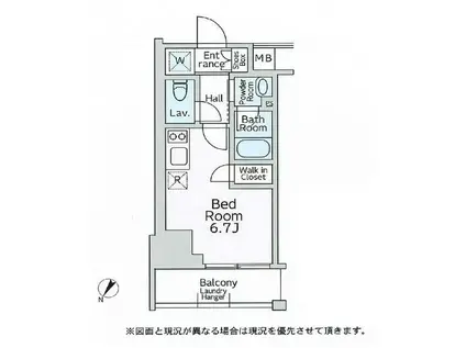 リージア大井町(ワンルーム/14階)の間取り写真