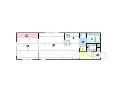 リデーレ北大前(1DK/5階)の間取り写真