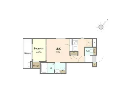 ガーデンパークアネックス(1LDK/2階)の間取り写真