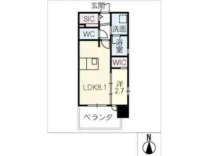 K-PRINCE中村公園(1LDK/10階)の間取り写真