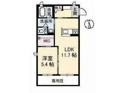 GRANTAGE 下関(1LDK/1階)の間取り写真