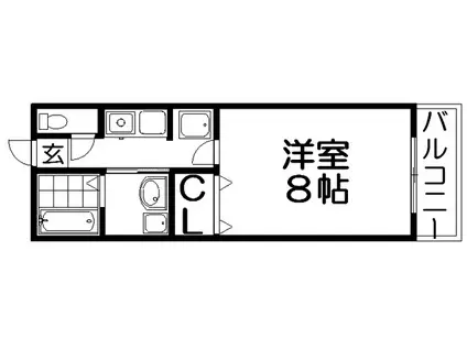 KSハウス(1K/2階)の間取り写真