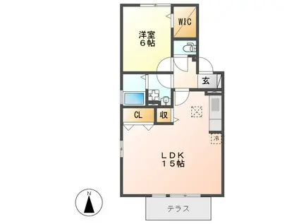 カーサ ベルデ3(1LDK/1階)の間取り写真