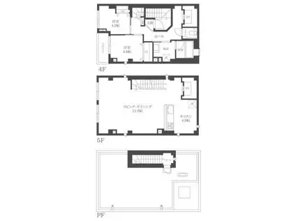 リュクサンブール道灌山(2LDK/4階)の間取り写真
